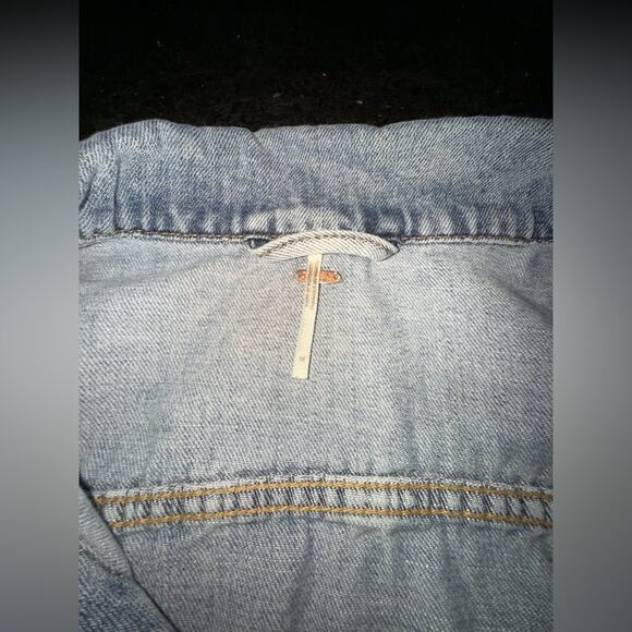 UEC FREE PEOPLE RUMORS Blue Jean Denim Jacket Sz M - Picture 5 of 8